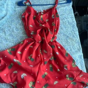 Cute papaya pineapple red romper